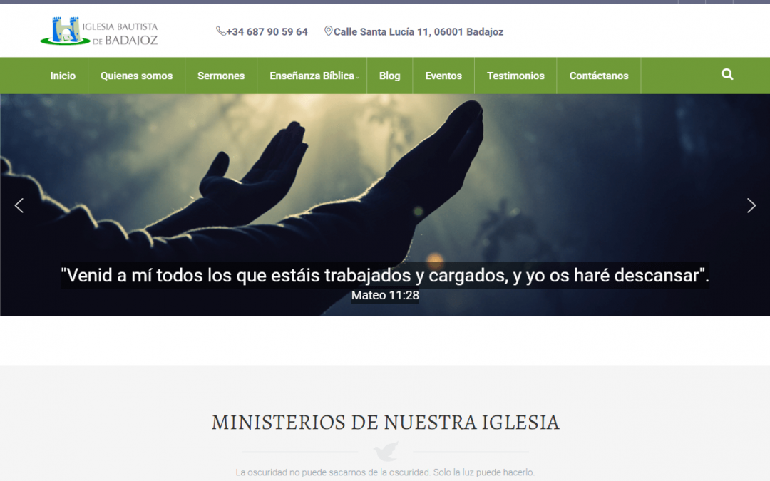 Desarrollo de sitio web Iglesia Bautista de Badajoz