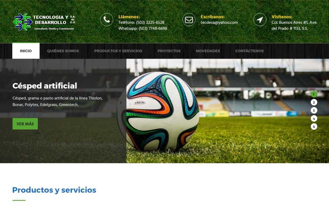 Desarrollo de sitio web TECDESA