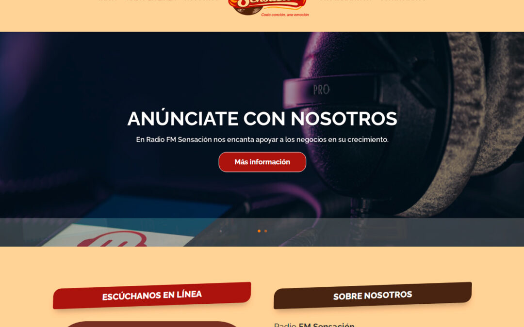 Desarrollo de sitio web FM Sensación